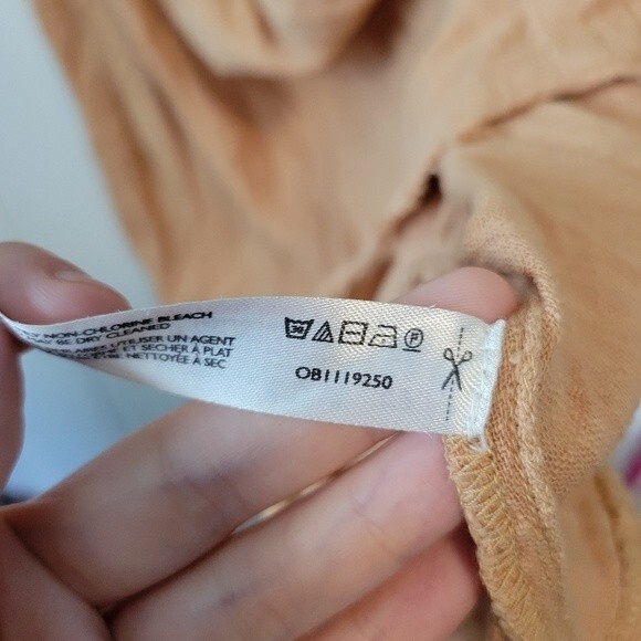 Free People Rosie Tunic Boho Gauzy Cotton Size Small Oversized in orange/tan - Picture 6 of 8